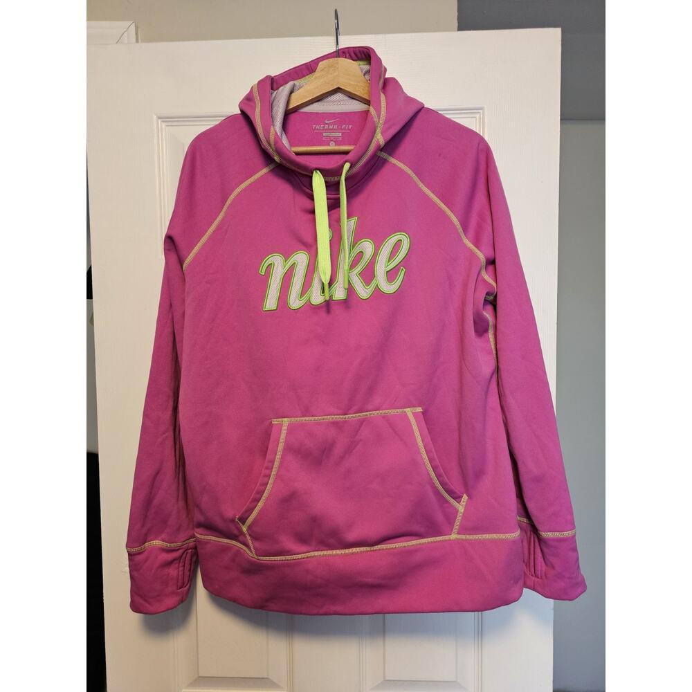 NIKE WOMENS THERMA-FIT PULL OVER ALL TIME HOODIE W/ THUMBHOLES~X-Large